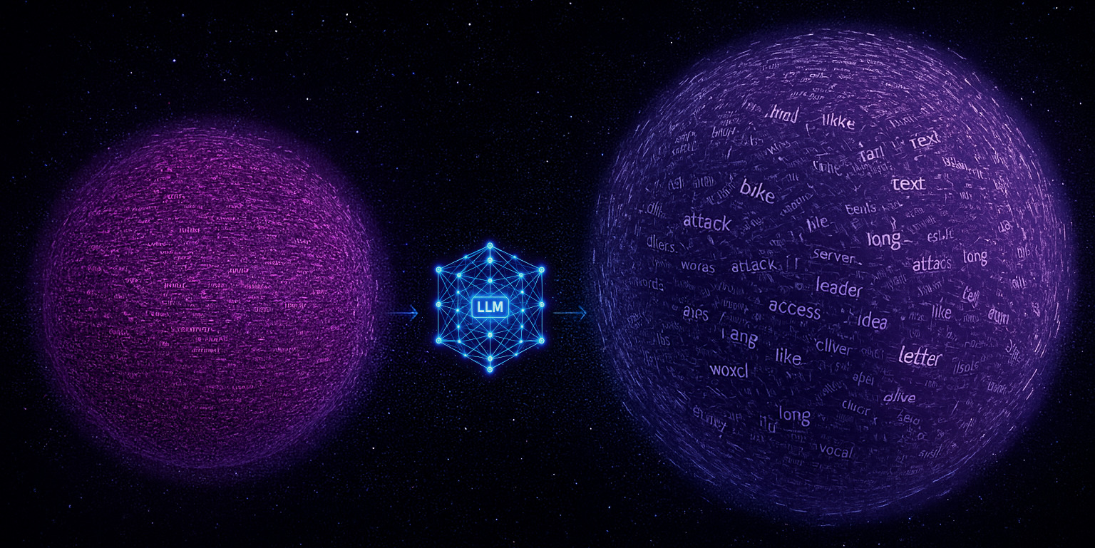 AI producing planet-sized amounts of unstructured text banner